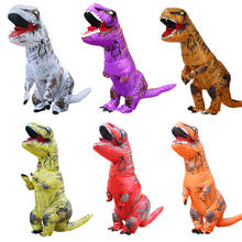 Funny Carnival Adult Kids Dino Inflatable Costumes Christmas Cosplay Party Costume Fancy Halloween Purim T-Rex Dinosaur Jumpsuit 2024 - buy cheap