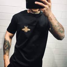 Top men's T-shirt rhinestone new men's and women's short sleeve hip hop diamond luxury design 100% cotton 2024 - buy cheap