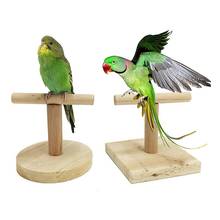 Pet Bird Parrot Wooden Stand Perch Playground Platform Cage Chew Playing Toy 2024 - купить недорого