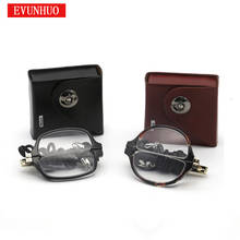 Мужские и женские очки для чтения EVUNHUO, складные очки в полуоправе с веревками и чехлом для очков, магнитные очки для рецептурных очков 1,0-3,5 2024 - купить недорого