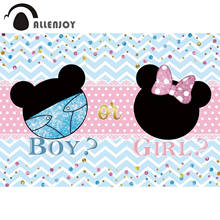 Papel de parede infantil allenjoy gender, desenhos animados, mouse, diamante e glitter, chá de bebê, meninos e meninas 2024 - compre barato