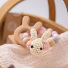 2021 New Wooden Baby Rattle Bracelet Crochet Rabbit Bead Teether Nursing Toys Newborn Toys Teether Accessories Gift 2024 - buy cheap