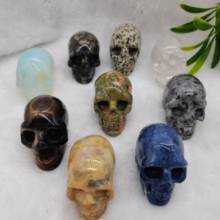 Natural Crystal Skull Amethyst Rose Quartz Reiki Wicca Feng Shui Healing Stone Ornaments Figurine Gemstone Home Decoration 2024 - buy cheap