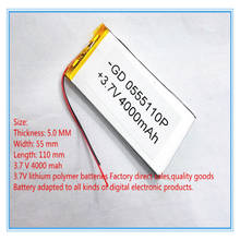 best battery brand 3.7V lithium polymer battery 4000mah large-capacity PDA tablet PC MID 5055110 2024 - buy cheap