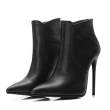 Big Size         Fashion women's boots with pointed thin heel and super high heel zipper 2024 - buy cheap