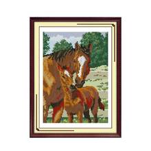 Mom & son's deep love cross stitch kit 14ct 11ct pre stamped canvas cross stitching animal embroidery DIY handmade needlework 2024 - buy cheap