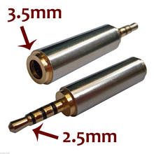 2pcs Gold 2.5 Mm Male To 3.5 Mm Female Audio Stereo Adapter Plug Converter Headphone Jack 2024 - buy cheap