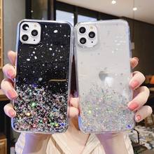 Capa de celular macia em tpu com glitter, capinha posterior de silicone para huawei honor 8a, 8c, 8x, 8s, 9, 10, 20, 30, lite 10i, 20s, 9a, 9c, 9s, 9x 2024 - compre barato