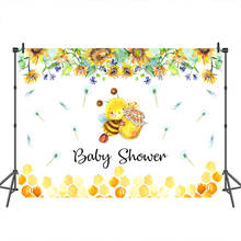 Mocsicka Baby Shower Backdrop Little Bee Honey Flower Customized Photographic Backdrops for Photo Studio 2024 - buy cheap