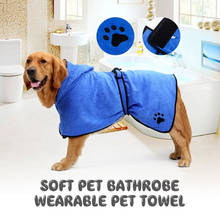 Bata de baño para perros pequeños, medianos y grandes, Toalla de microfibra superabsorbente para secado de mascotas, 400g, XS-XL 2024 - compra barato