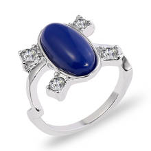 The Vampire Diaries Ring Elena's Daylight Sun Protection Ring Classic Design Blue Stone Ring For Women Fashion Accessories 2024 - buy cheap