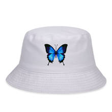 Fashion wild fisherman hat men and women cotton casual bucket hats outdoor travel sun visor hats Butterfly print panama hats 2024 - buy cheap