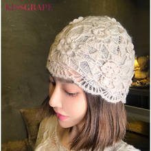 2022 New Winter Crochet Hats for Women Beanie Caps Flowers Handmade Knitted Hat Female Lace Hat Chapeu Feminino Gorras 2024 - buy cheap