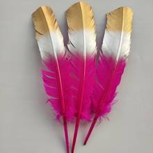 Wholesale 10PCS Rose+Silver+Gold 25-30 CM/10-12 inch Natural Turkey Feathers For Wedding Christmas Decoration 2024 - buy cheap