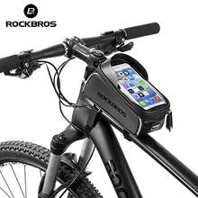 ROCKBROS-Bolsa para bicicleta de montaña, de 6", resistente al agua, con pantalla táctil y cuadro, sillín bolsa para teléfono, accesorios para bicicleta 2024 - compra barato