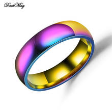 DarkMag-Anillo de boda de acero inoxidable para hombre y mujer, sortija LGBT colorida de arcoíris, anillos Lebian y Gay, envío directo 2024 - compra barato