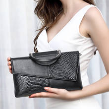 Lady Genuine Leather Handbag 2021 New Fashion Crossbody Bags High Quality Retro Clutch Bag Snakeskin grain Cowhide Shoulder Bag 2024 - buy cheap