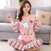 Conjunto de pijamas feminino, pijama de manga comprida, para primavera e outono 2024 - compre barato