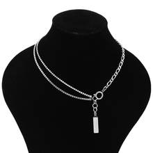 Fashion stainless steel shiny crystal chain stitching necklace neck chain clavicle chain hot sale 2024 - buy cheap