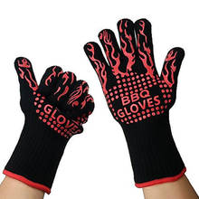 1 Pair Heat Resistant Silicone Kitchen Barbecue Glove Oven Glove Cooking BBQ Grill Glove Oven Mitt Baking Glove 2024 - buy cheap