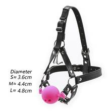 Puppy play Head harness with Nose Hook Ball Gag, fetish SM restraint silicone Open mouth gag Adult games products Sex toys 2024 - buy cheap