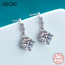 Geoki 925 Sterling Silver Daimond Test Passed Round Perfect Cut 0.5-1 CT D Color VVS1 Moissanite Stud Earrings Luxury Jewelry 2024 - buy cheap