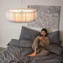 Lámpara colgante moderna minimalista para el salón, arte del reloj, decoración del hogar, papel de Origami para interiores 2024 - compra barato