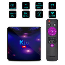 Decodificador de vídeo uhd 4k, caixa de tv smart k10 android 9.0 amlogic s905x3 8k media player 2.4/5g dual-band wifi 1000m lan youtube 2024 - compre barato