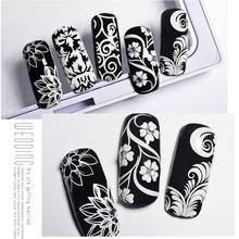 1Pcs 3D Nail Sticker Strap Adhesive  Nail Applique Stereoscopic White Flowers Full Sticker For Nail Art Decoration 2024 - buy cheap