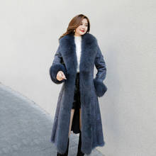 2020 New Luxury Women's Fur Coat Leather With Real Fox Fur Collar Size 3xl 4xl Female Genuine Fur And Skin Leather Jackets 2024 - buy cheap