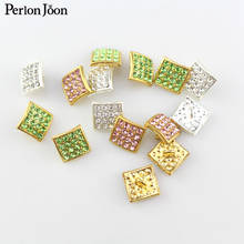 10pcs/lot 10mm Multi-color rhinestone square metal button crystal shank decorative crafts for clothing sewing accessories NK062 2024 - buy cheap