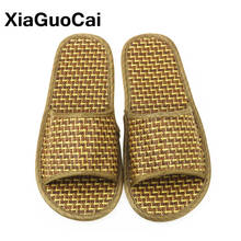 Unisex Summer Slippers Natural Cane, Cool Bamboo Rattan Men Home Slippers, Antiskid Woven Shoes For Lovers Lightweight Wholesale 2024 - buy cheap