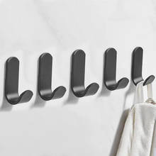Крючок WZLY алюминиевый черный в скандинавском стиле, крючок для пальто и ванной комнаты, 5 шт. 2024 - купить недорого