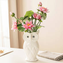 Cartoon Ceramics Animal Head Flower Pot Living Room Desktop Flower Arrangement Owl Art Vase Wedding Vases for Table Decorations 2024 - buy cheap