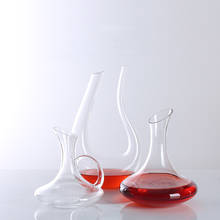 Grande feito à mão de vidro transparente cristal vinho tinto decanter garrafa copos jarro aerador para acessórios do vinho da barra da família 2024 - compre barato