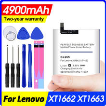 2022 New Battery Bl265 for Lenovo Xt1662 Moto m Xt1663 4900mah Batterie 2024 - buy cheap