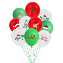 Globo de látex con dibujos animados de Papá Noel y alce para niños, suministros de decoración del hogar para fiesta de Navidad, regalo de cumpleaños, 12 pulgadas, 10 piezas 2024 - compra barato