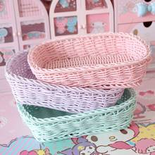 Easter Basket Home Rectangle Heart Artificial Rattan Harden Storage Basket Organizer Food Fruit Bread Bins For Easter Decoration 2024 - buy cheap