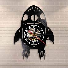 Reloj de pared con diseño de nave espacial para cuarto de niños, arte de pared de nave espacial humana, diseño de nave espacial, registro de vinilo, decoración del universo 2024 - compra barato