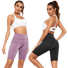 Women’s Yoga Shorts Gym Jogging Running Shorts Yoga Shorts Women High Waist Push Up Tight Sports Pocket Fitness Yoga Short Pant 2024 - buy cheap