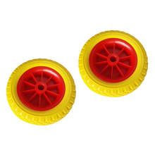 1 Pair 25.4cm 22.35mm 150kg Load Replacement Puncture Proof Yellow Tyre on Red Wheel for Kayak Canoe Cart 2024 - buy cheap