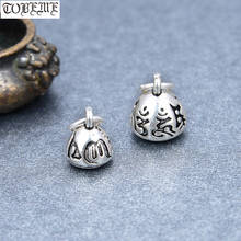 100% 925 Silver Tibetan Six Words Charm 925 Sterling Buddhist OM Mantra Charm Good Luck Charm Pendant DIY Jewelry Findings 2024 - buy cheap