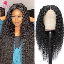 Malaika-Peluca de cabello humano rizado para mujeres negras, postizo de encaje frontal profundo 13x4, sin pegamento, prepunteado 2024 - compra barato