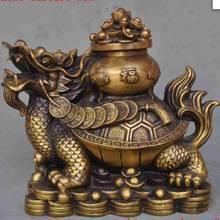 Zhmui8800626644 +<<+ 9 "chinês fengshui latão tesouro tigela longevidade dragão tartaruga estátua 2024 - compre barato