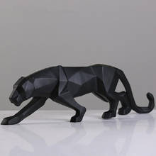 New 2020 Leopard Statue Figurine Modern Abstract Geometric Style Resin Panther Animal Large Ornament Home Decoration Accessories 2024 - buy cheap