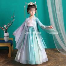 2021 trajes de dança tradicional chinesa menina ming opera crianças antiga fada han tang dinastia qing hanfu vestido criança 2024 - compre barato