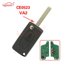 CE0523 Flip remote car key 2 or 3 button 433 mhz ID46 - PCF7941 ASK HU83 or VA2 for Peugeot for Kigoauto 2024 - buy cheap