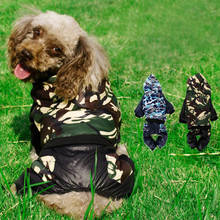 Cão de estimação camuflagem macacão com capuz gato filhote de cachorro animal algodão casaco jaqueta roupas para chihuahua pequenos cães grandes S-XXL 2024 - compre barato