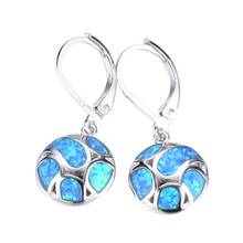 Pendientes largos bohemios de ópalo de fuego para mujer, aretes colgantes, accesorios, joyería con estilo, azul/blanco, 2021 2024 - compra barato