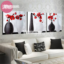 5D Diamond Painting Cross Stitch Kit Simple Red Flower Diy Full Diamond Embroidery Living Room Wall Decor Triptych Mosaic 2024 - buy cheap